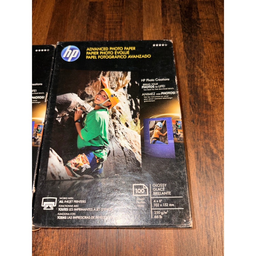 HP Advanced Photo Paper 4x6 Glossy 300 Sheets Total 3 Packs Q6638A Inkjet Paper - Picture 8 of 8